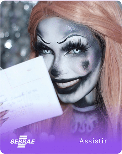 a woman with face paint holding a piece of paper